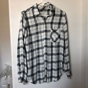 Abercrombie & Fitch Plaid Black And White Flannel
